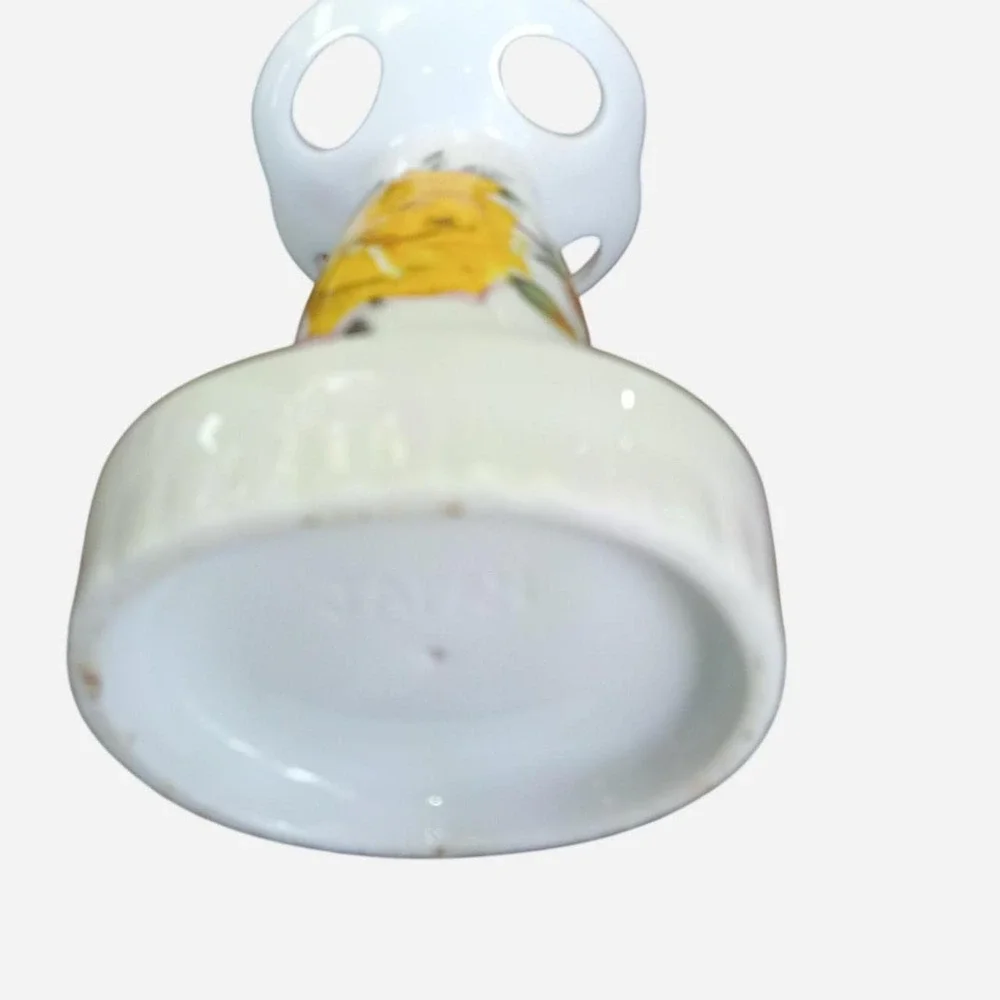 Yellow Vintage Rose Toothbrush Holder